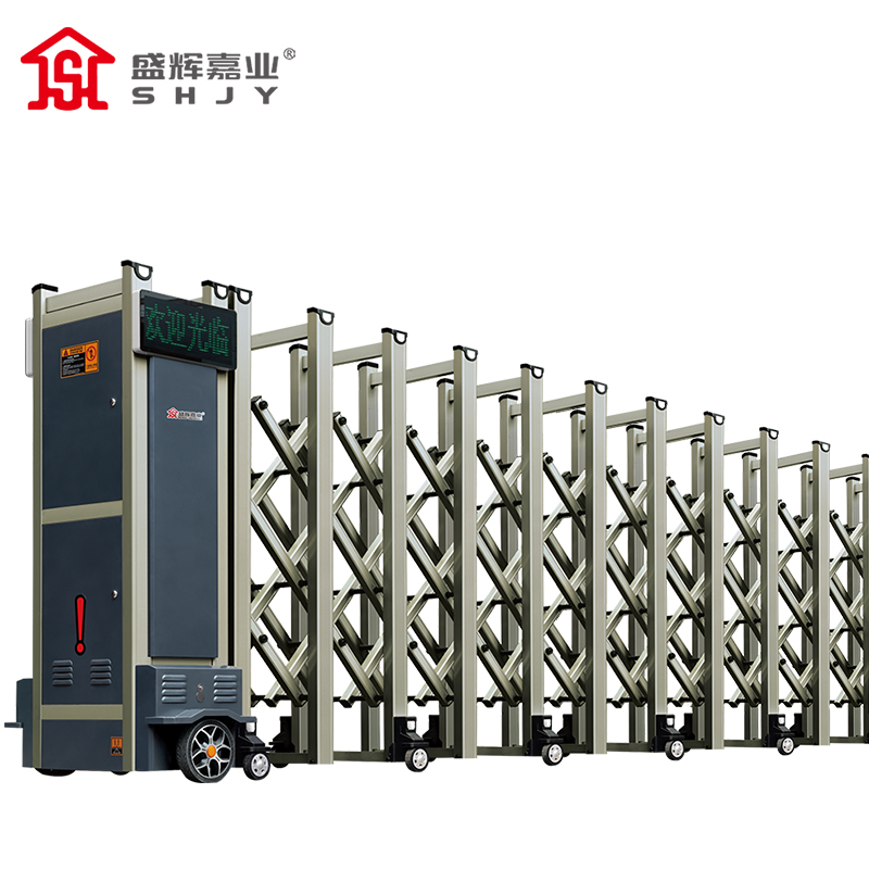 盛辉嘉业电动伸缩门铝合金折叠大门小区别墅庭院平移门不锈钢工厂遥控门 11米【含机头，显示屏，运输安装