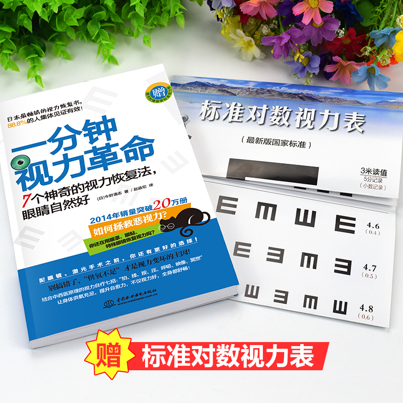 [正版]一分钟视力革命视力恢复眼睛视力训练图眼科书籍视觉训练的原理和方法眼视光学拒绝近视眼科学基础视力恢复训练册临床视高清大图