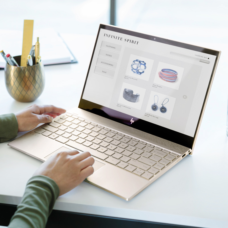 惠普(hp)ENVY 13-ah1003TX 13.3英寸轻薄本笔记本电脑(I5-8265U 8G 360GBSSD MX150 2G独显 金色)