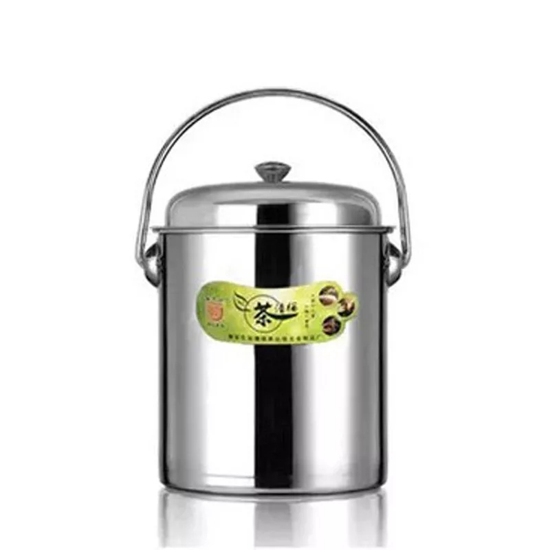 不锈钢茶水桶茶渣桶排水桶茶桶茶叶垃圾桶功夫茶具配件接水废水桶(大号带盖)