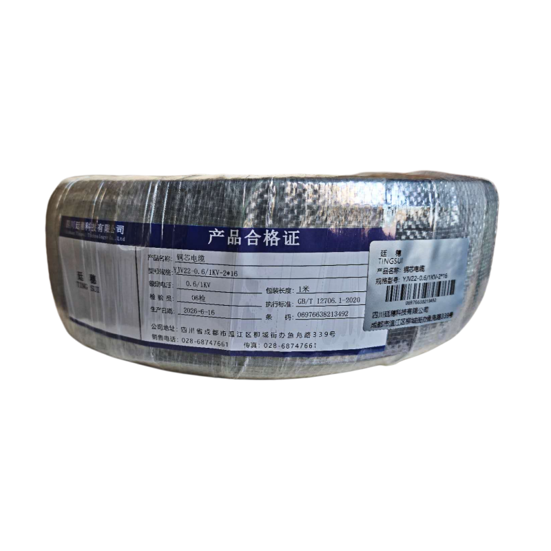 廷穗(TINGSUI)铜芯电缆YJV22-0.6/1KV-2*16 米高清大图