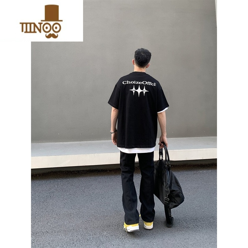 YANXU美式高街vibe风设计感排扣牛仔裤男ins潮牌直筒显瘦微喇百搭长裤