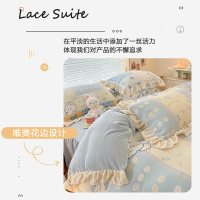 卡洛儿杜香牛奶绒四件套冬季加厚珊瑚绒双面绒床裙款被套罩床单加绒床上用品