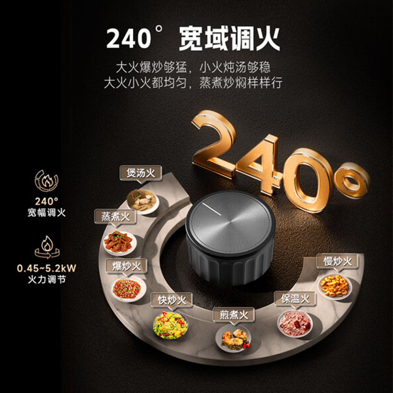 万家乐[超净燃气灶·魔净J10PRO]5.2kw火力70%热效率烟灶联动AG纳米无痕双边定时天然气灶高清大图