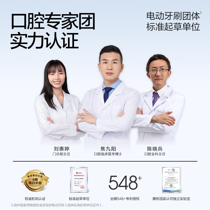 素士(SOOCAS) 电动牙刷 成人亮白声波震动牙刷礼盒四档模式可调节超长续航 X3S 充电款 白色高清大图