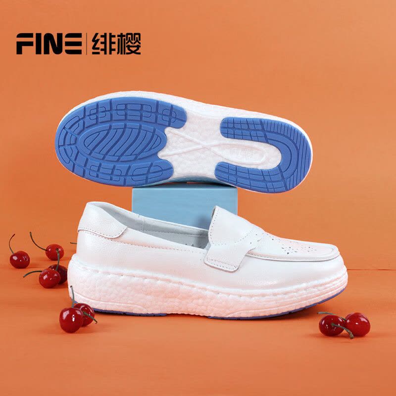 绯樱爆米花款护士鞋女春秋季款真牛皮软底镂空透气工作鞋BT2616 41码图片