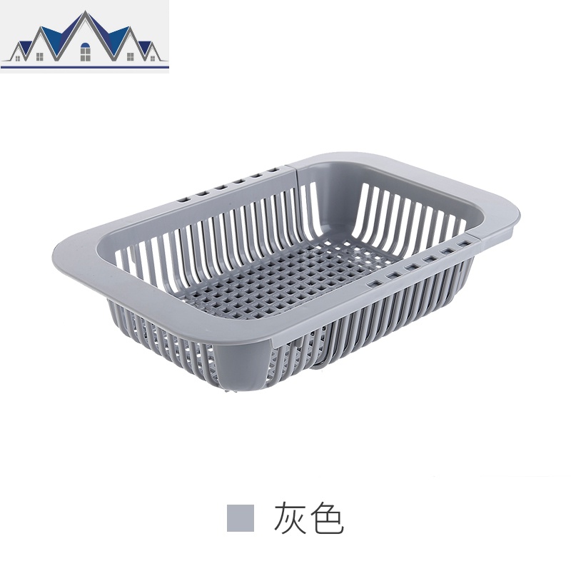 厨房可伸缩沥水置物架壁挂沥水架沥水碗架厨房用品用具收纳架架子_129 蓝灰色