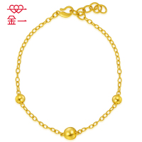 金一 足金999 精品十字链光珠黄金精品手链女士足金手链 礼物 金饰 (计价) ABD012