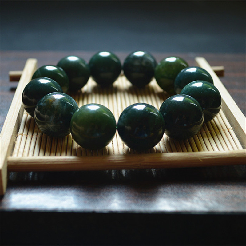 水玛瑙手链男士手串大珠款手环玉石佛珠手饰品 带证书送女朋友七夕情人节礼物