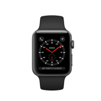 Apple Watch Series3 智能手表(GPS+蜂窝网络款 42毫米 深空灰色铝金属表壳黑色运动型表带 MQQT2CH/A)