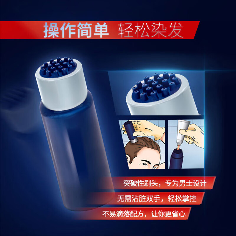 施华蔻染发霜轻松操作持久亮泽快捷显色男士3.0棕黑色(包装随机)高清大图