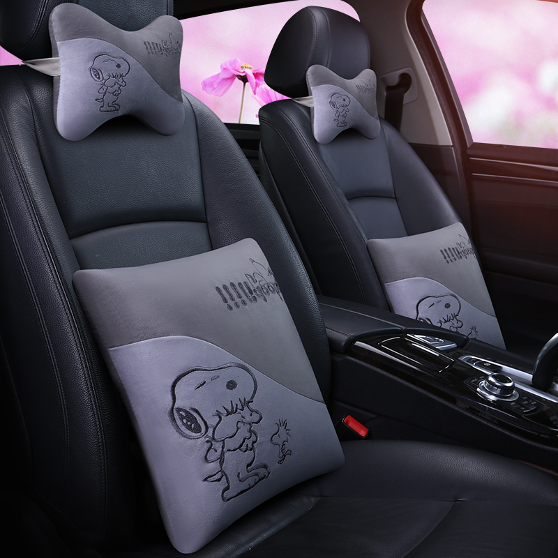车载车上抱枕头枕四件套颈枕腰靠枕汽车内饰用品摆件装饰用品四季