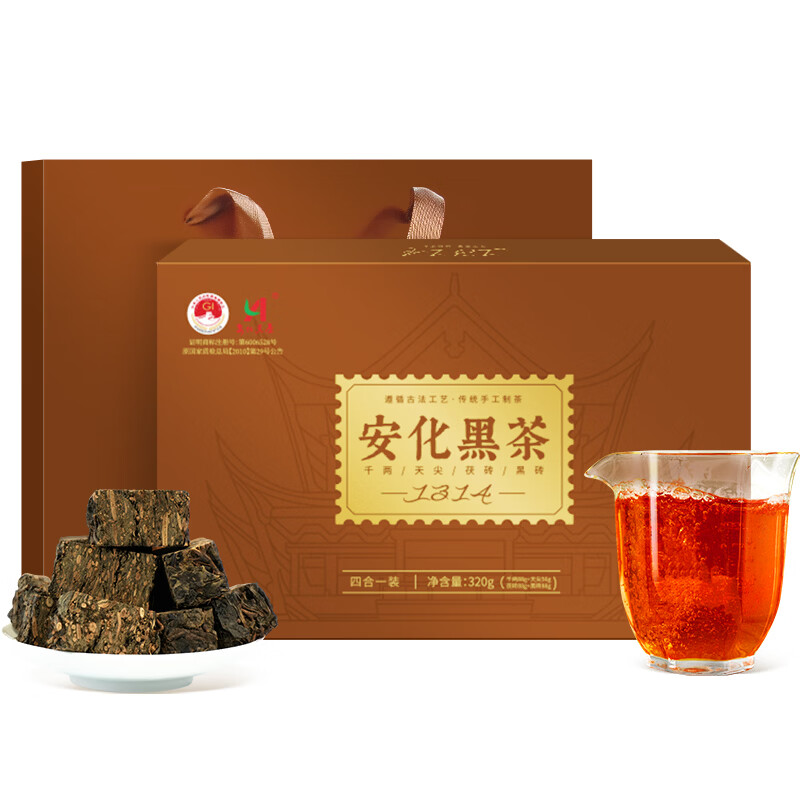 茶馬世家 安化黑茶一生一世四合一礼盒装 320g(单位:盒)高清大图