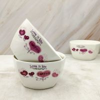 特价8个装创意方碗套装大号米饭碗家用吃饭喝汤碗微波餐具 4.5英寸方碗【8只装】心心相印
