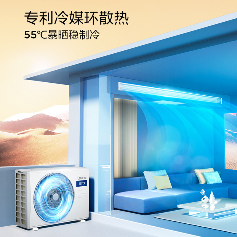 美的中央空调(Midea)智能家电3匹家用全直流变频风管机一拖一星光科技版KFR-72T2W/B3N8-XG(1)Ⅲ高清大图