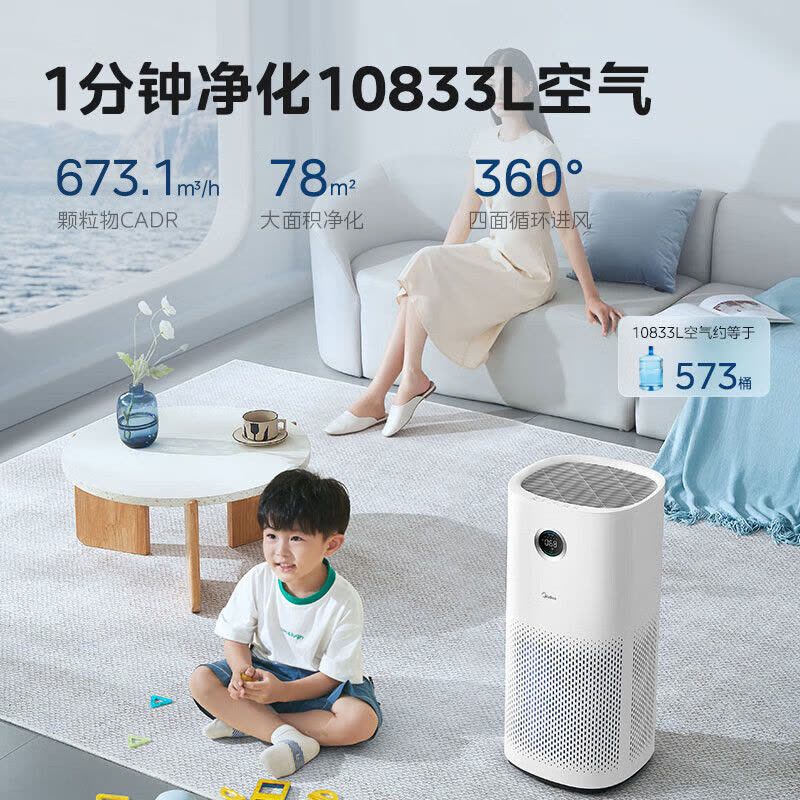 美的(Midea)[星澈空气护理机]空气净化器除甲醛空气净化器除烟味异味除菌六重净化家用新风机KJ600G-RX600图片