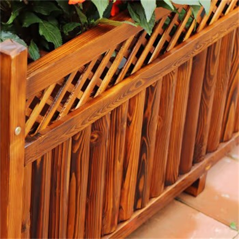 环杰碳化防腐木花箱(斜网款)HJ-1206实木花箱150*60*60