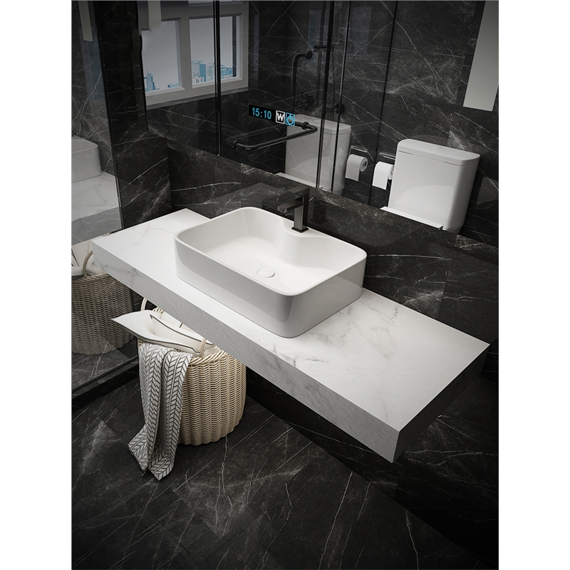 定制挂墙式小户型岩板台面藤印象一体洗手盆酒店民宿洗脸池大理石洗漱