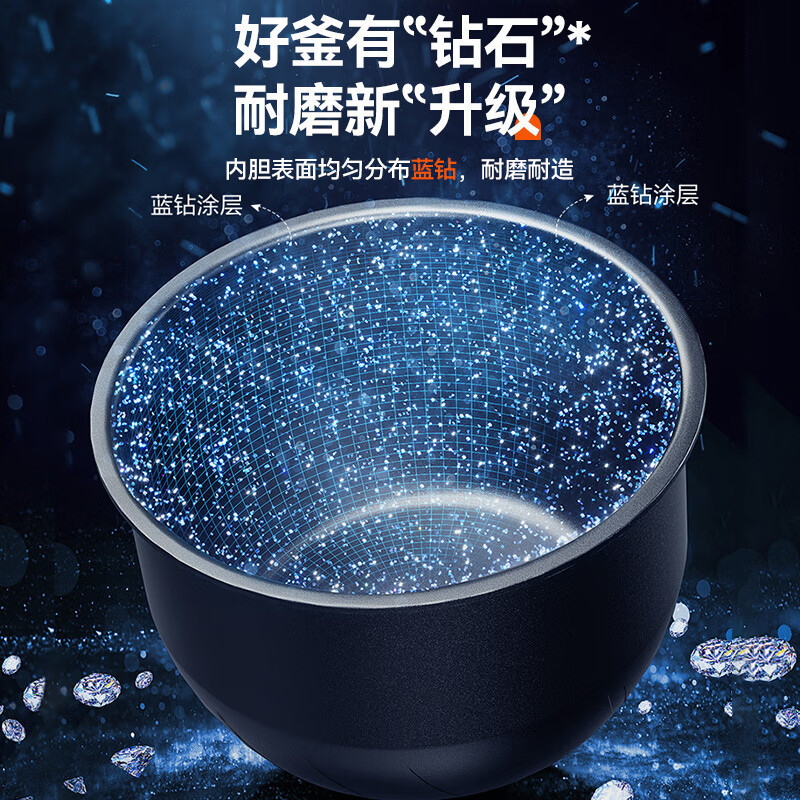 苏泊尔(SUPOR)电饭煲4L家用蓝钻厚釜内胆智能预约多功能煲仔饭可做蛋糕满足2-8人电饭锅煮饭锅 SF40FC871