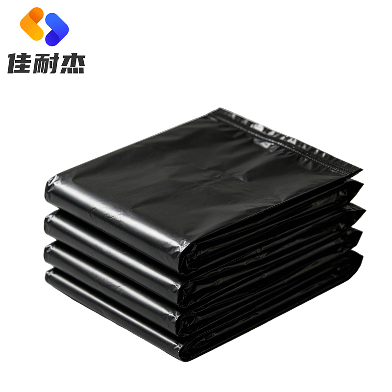 佳耐杰 黑色平口垃圾袋适用15L垃圾桶 4丝 80*90cm*50个高清大图