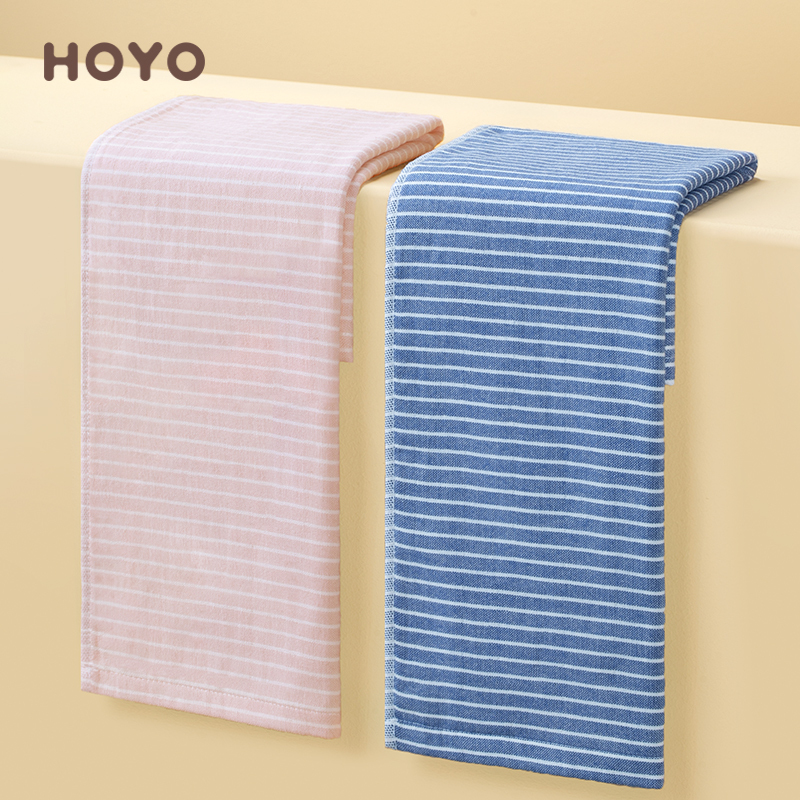 HOYO纯棉吸水柔软洗脸面巾素颜毛巾橡木礼盒单条装7291