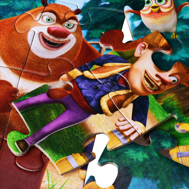 甄萌木质48100片熊出没卡通拼图幼儿童中小学生早教力玩具女男孩无聊