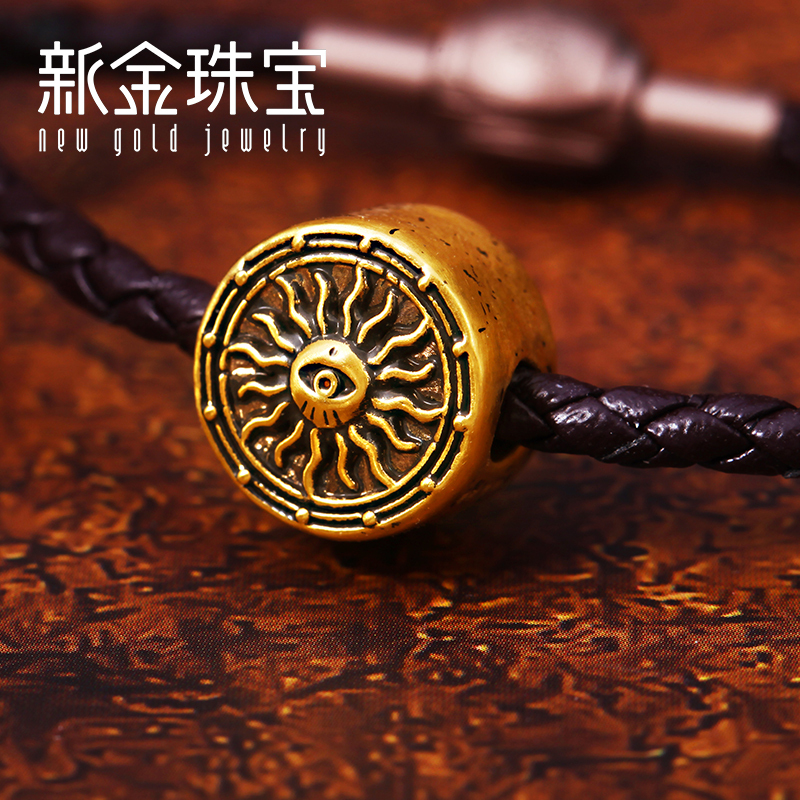 新金珠宝 电黑智慧之眼 3D硬金999足金路路通新款黄金手链1042