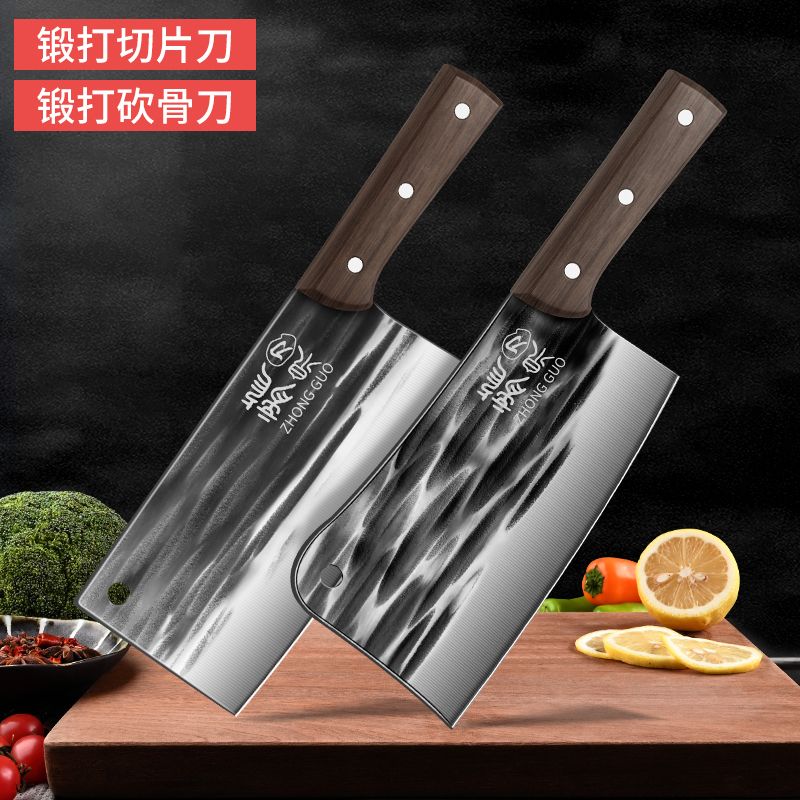 【新疆】砍骨头专用刀屠夫专业商用斩骨刀家用坎骨头X8169 1新疆包邮-龍泉锻打【菜刀+砍骨刀】推荐组合