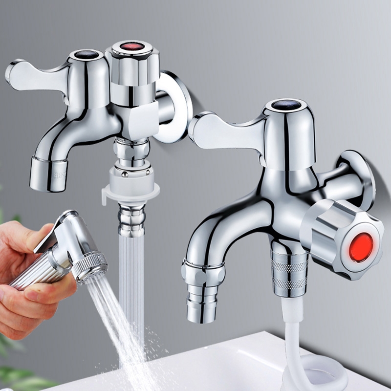 闪电客洗衣机水龙头一进二出多功能4分一分二接头三通双头两用水嘴