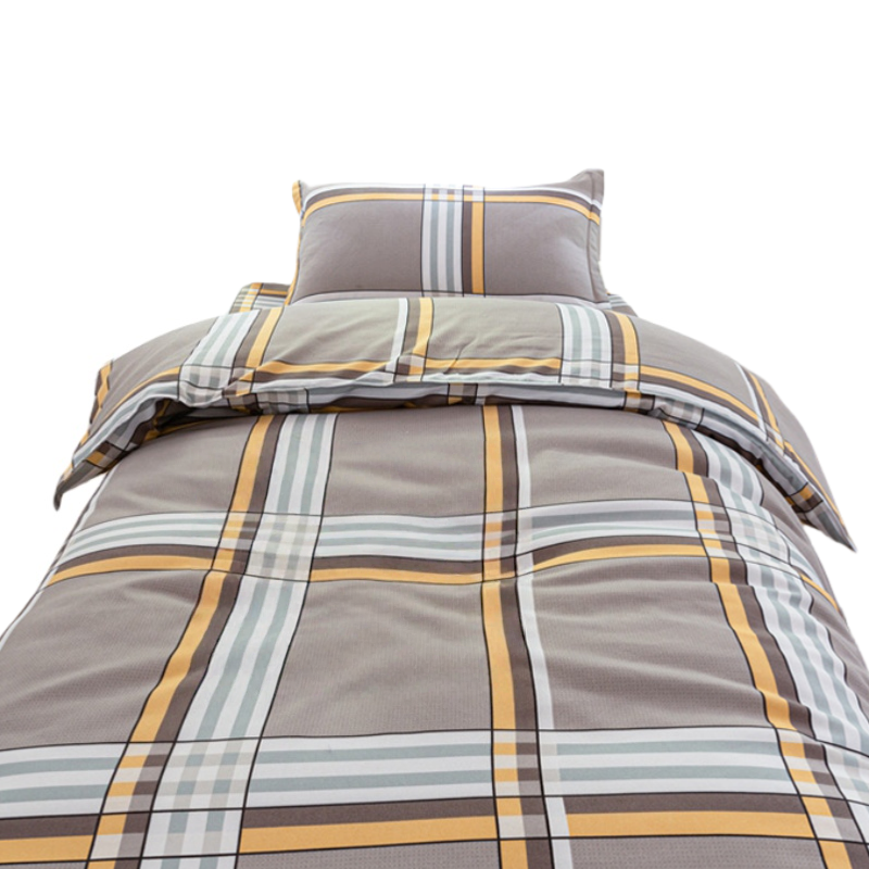 铭思沃床单款六件套1.2米床 灰大格 套高清大图