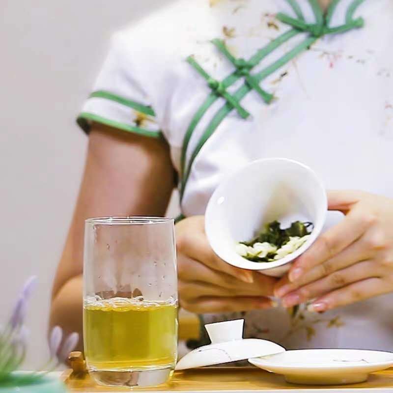 (买一斤送一斤再送杯)2021年新茉莉花绿茶浓香袋装茉莉花茶叶 茉莉花茶250克(送紫砂杯)
