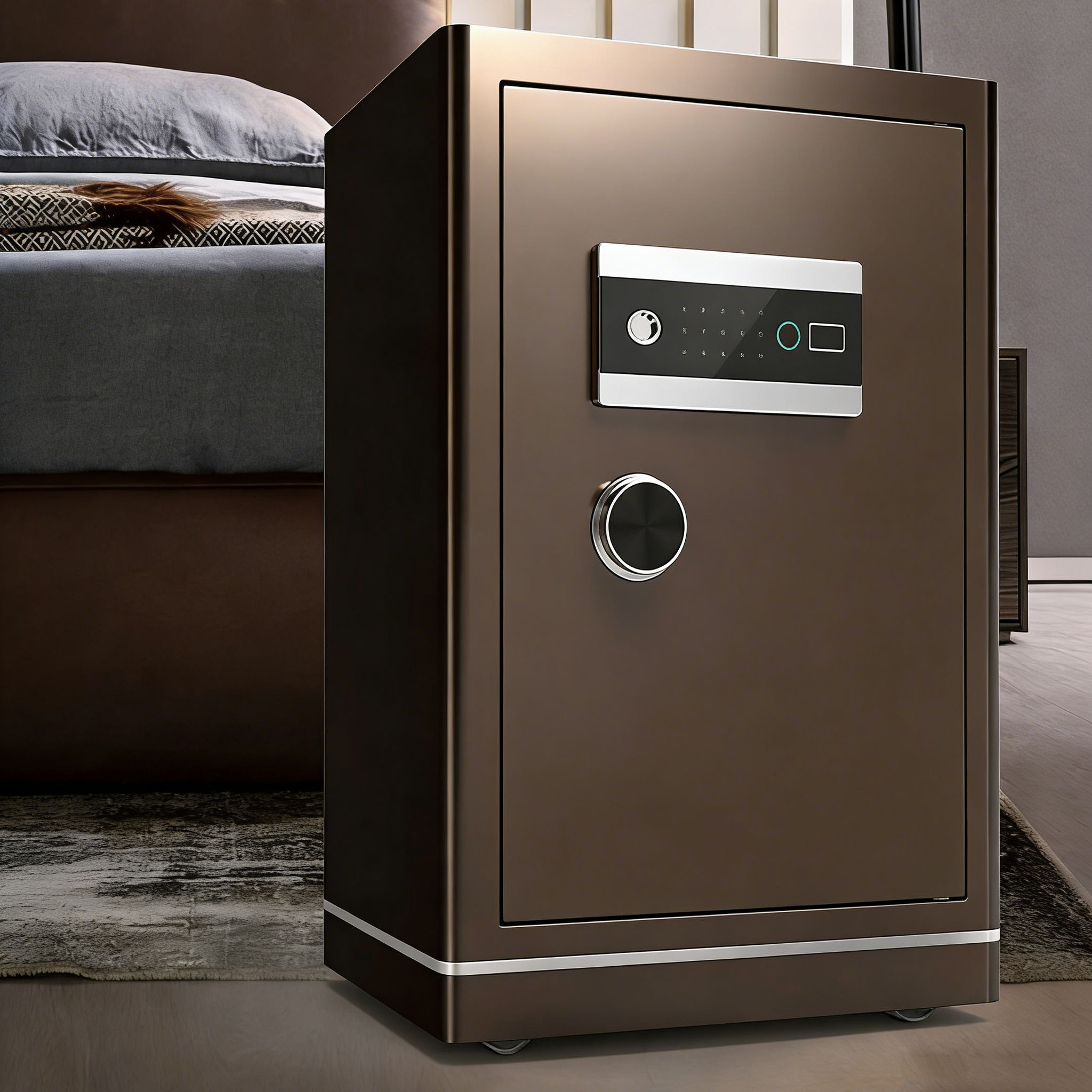 [SSS国标认证] 60cm保险柜全钢触屏指纹密码 三重防盗 密码内柜高清大图