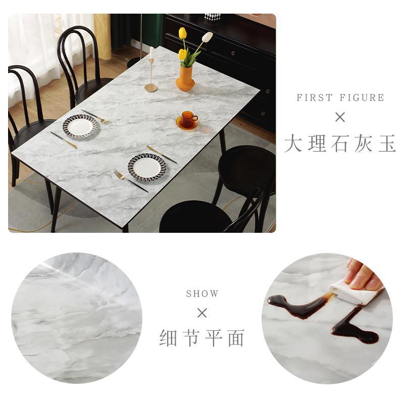 桌布防水防油防烫免洗北欧ins风大理石纹餐桌垫书桌长方形茶几垫高清大图