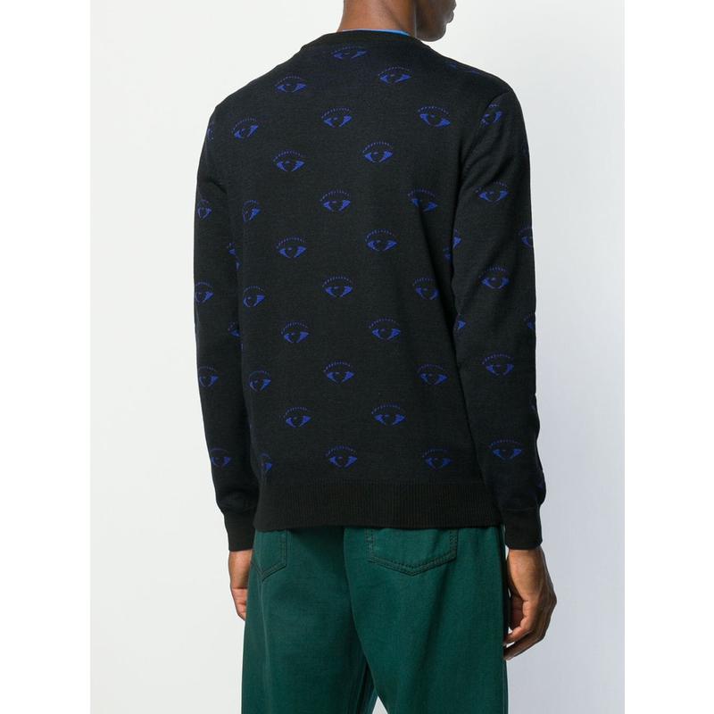 高田贤三(Kenzo)针织眼睛图案套头衫男运动卫衣长袖罗纹圆领休闲高清大图