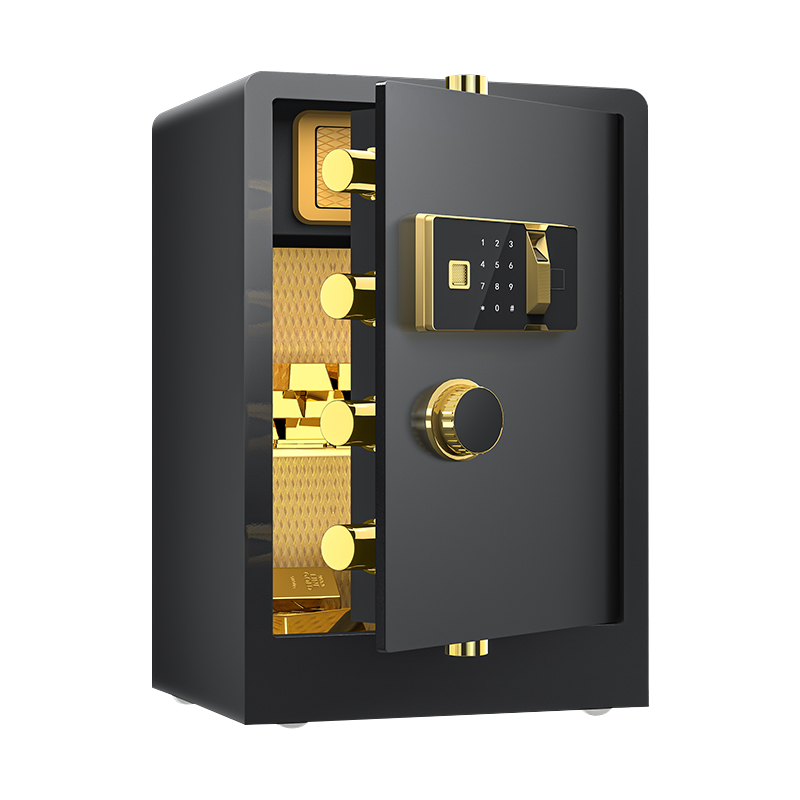 臻远ZY-NW-BXGS-37全钢实心保险柜办公防盗保险箱 高60cm带轮子黑色指纹款高清大图