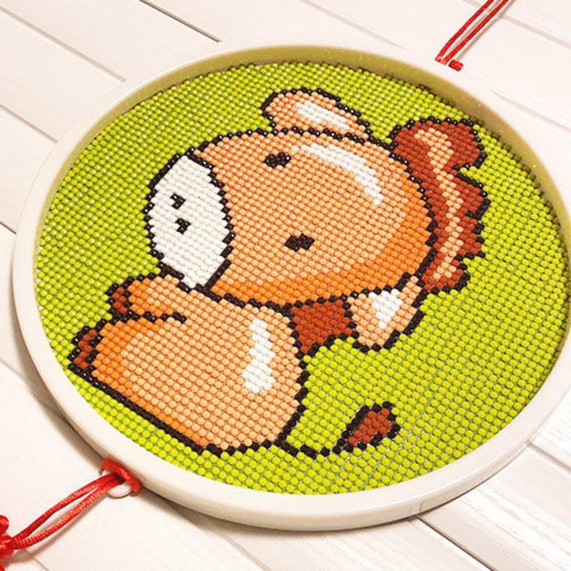 钻石画2020新款十二生肖儿童满钻十字绣带框十字绣