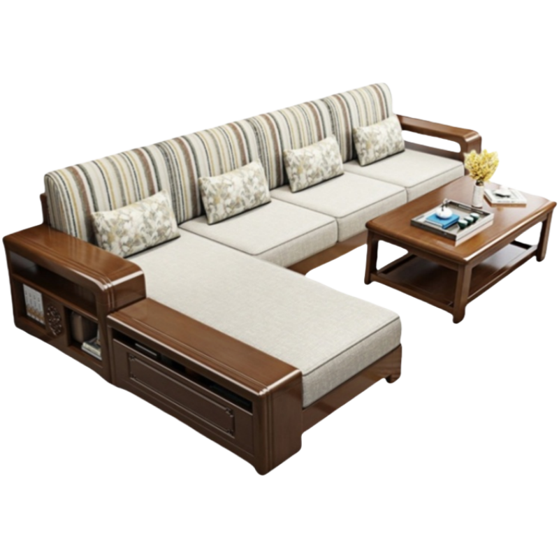 演发 沙发四人位+茶几 套高清大图