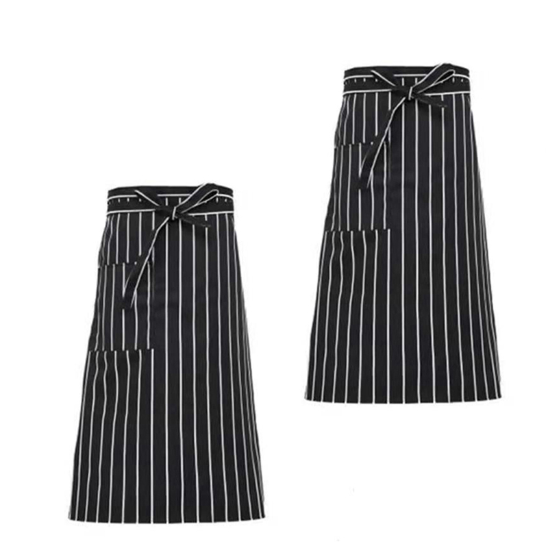 炯毅 棉布围裙 家用围裙 厨房做饭清洁围裙棉布 棉布围裙(黑白条纹) 半身围裙350g/条高清大图