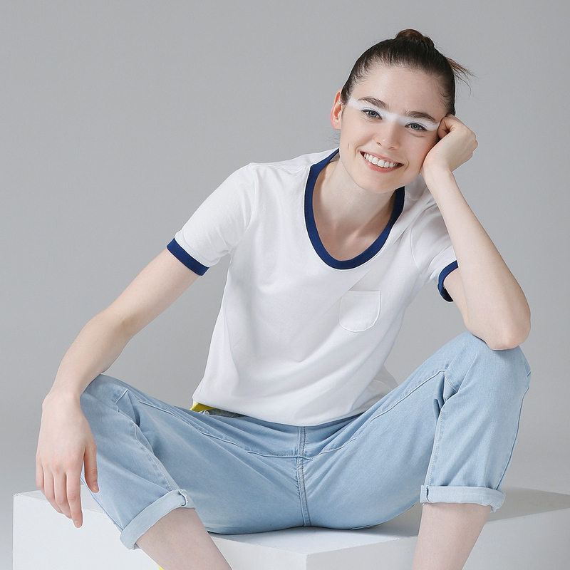 226下架初语夏装基础款纯棉短袖t恤女夏圆领文艺休闲宽松全棉打底t恤