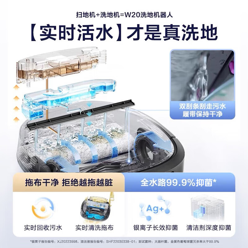 美的(Midea)扫地机器人扫拖一体灵眸R23H01A(W20)洗地机器人水箱版高清大图