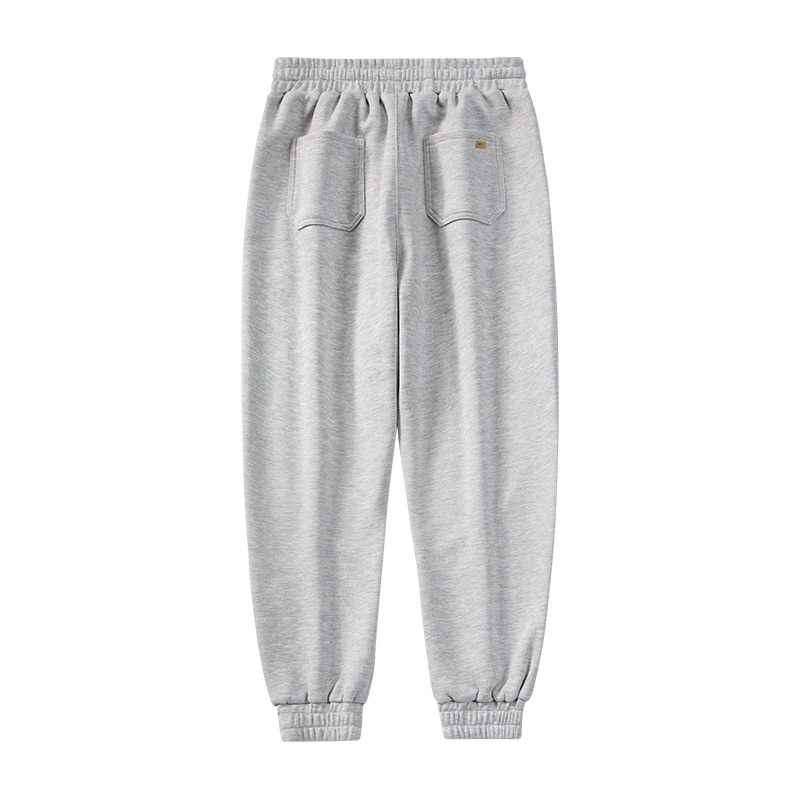 男士秋季裤子高档2023新款系绳舒适运动裤男深灰色百搭束脚裤_142_723高清大图