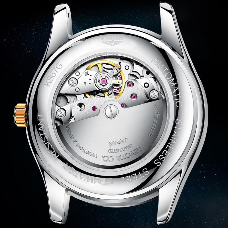 卡梭(KASSAW)手表男自动机械表防水超薄学生绿水鬼男表潮流时尚K867G高清大图