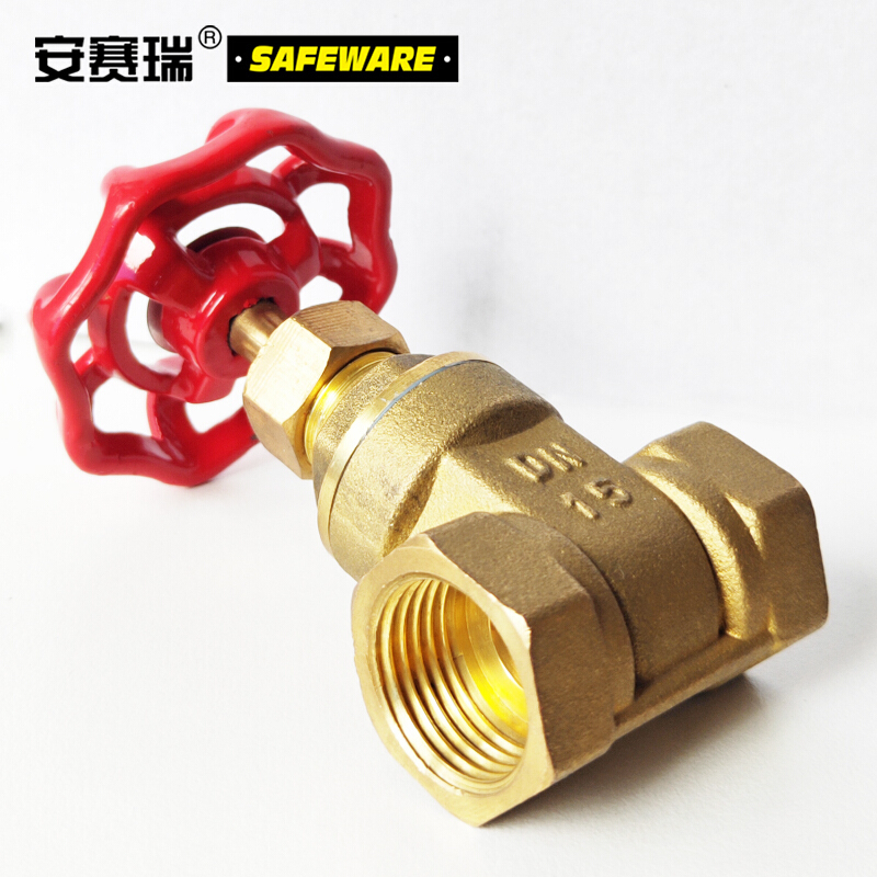 安赛瑞(SAFEWARE)黄铜闸阀 国标铜闸阀 内螺纹闸阀 全铜双内丝闸阀 自来水闸阀门 DN40 1.5寸 ZM