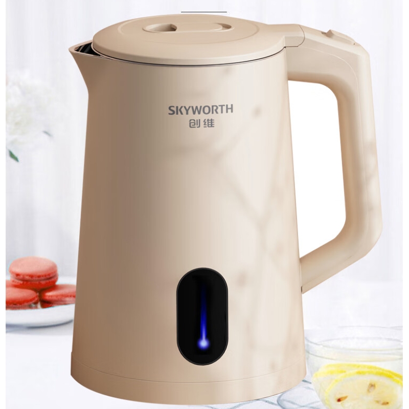 创维(Skyworth) S221 电水壶 1.7L 电热水壶 304不锈钢家用1500W电热水壶 白色高清大图