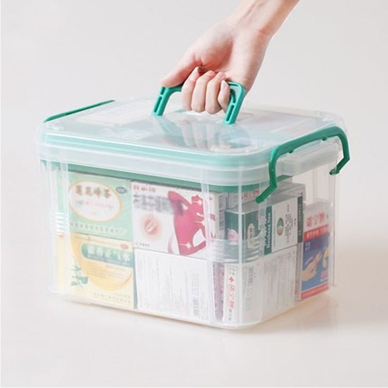 特大号家庭医药箱多层家用急救箱宝宝保健箱塑料药品箱多色多款多功能生活日用收纳用品时尚创意简约收纳盒