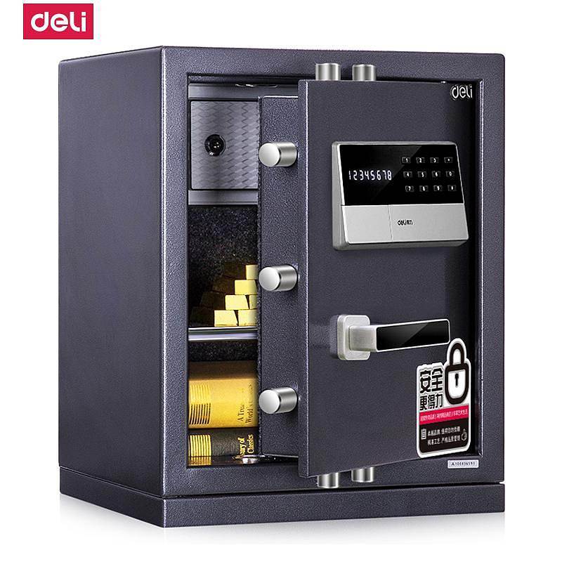 得力(deli)3654A电子密码保险箱 保管箱柜(银灰)
