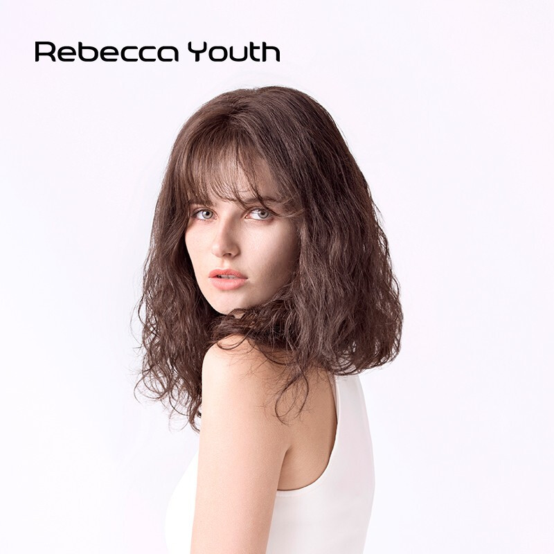 瑞贝卡rebecca假发女空气刘海水波纹中长卷发全真人发潮流时尚半手织