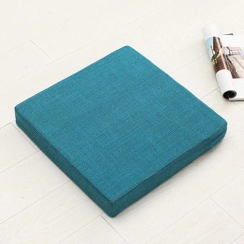 亚麻日式方形厚禅修坐垫棉麻坐垫榻榻米坐垫办公室椅垫座垫可拆洗