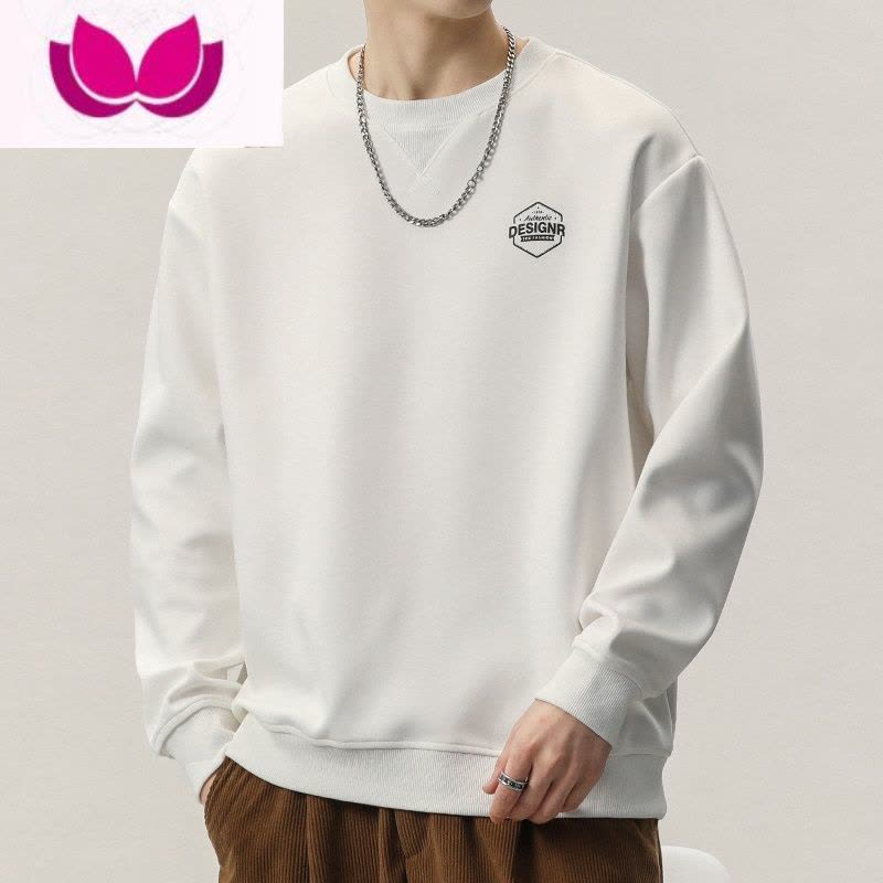 七斓春季款军绿色潮牌圆领套头卫衣男士夏季长袖T恤衫上衣服男款图片