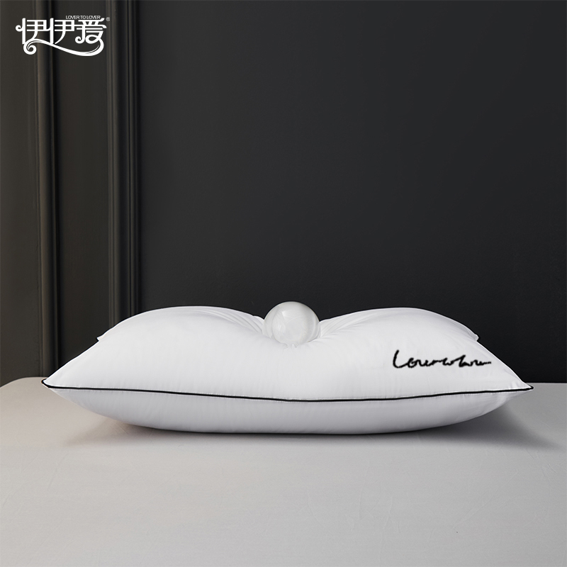 伊伊爱 YJD25369 经典刺绣全棉羽丝绒枕芯 48*74cm高清大图